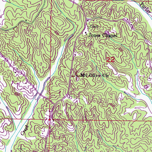 Topographic Map of Mount Olive Church, MS