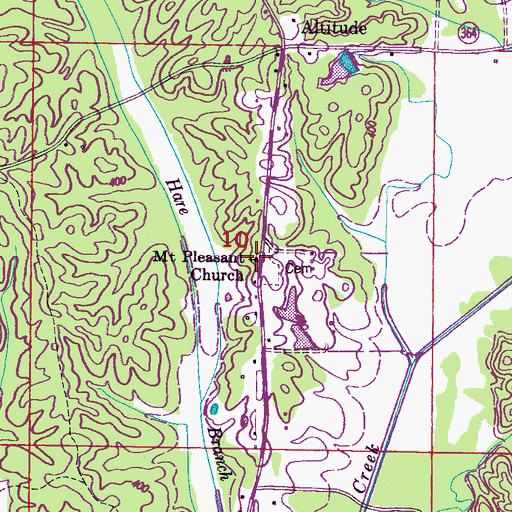 Topographic Map of Mount Pleasant Church, MS