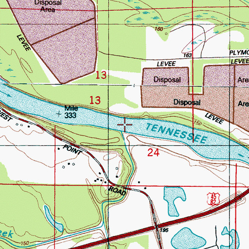 Topographic Map of Oak Slush Creek, MS