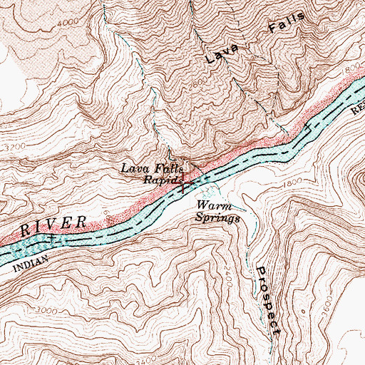 Topographic Map of Lava Falls Rapids, AZ