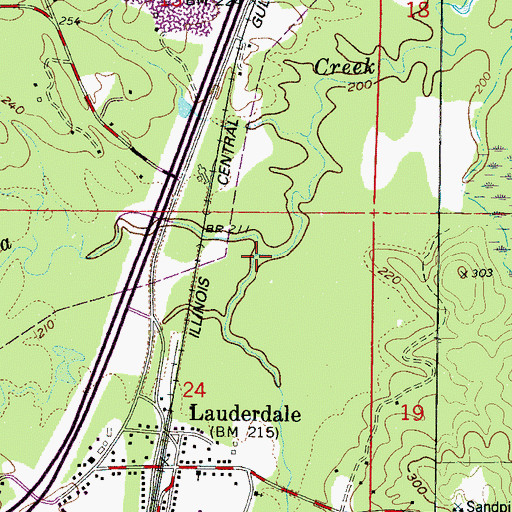 Topographic Map of Possum Creek, MS