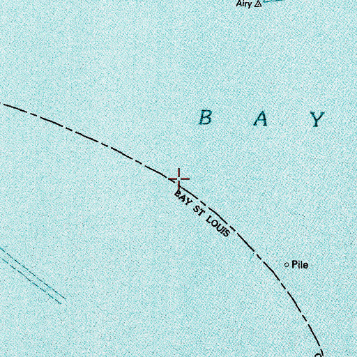 Topographic Map of Saint Louis Bay, MS