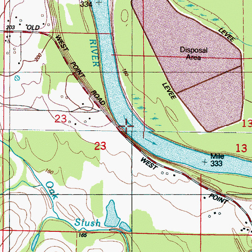 Topographic Map of Tibbee Creek, MS