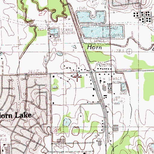Topographic Map of First Baptist Church, MS