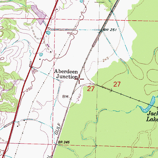 Topographic Map of Aberdeen Junction, MS