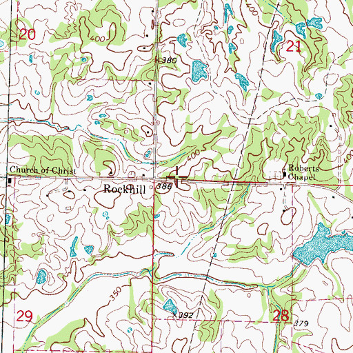 Topographic Map of Rockhill, MS