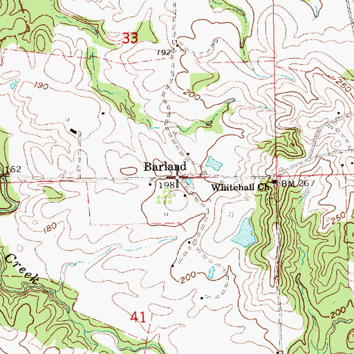 Topographic Map of Barland, MS