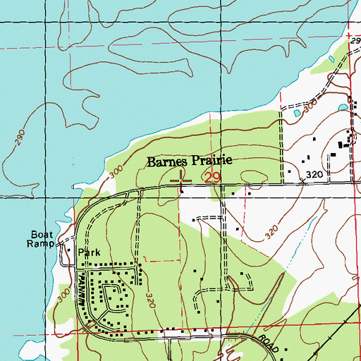 Topographic Map of Barnes Prairie, MS