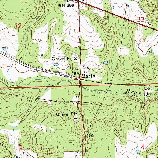Topographic Map of Barto, MS