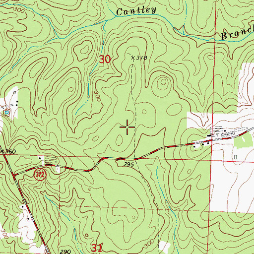 Topographic Map of Nevada County, AR