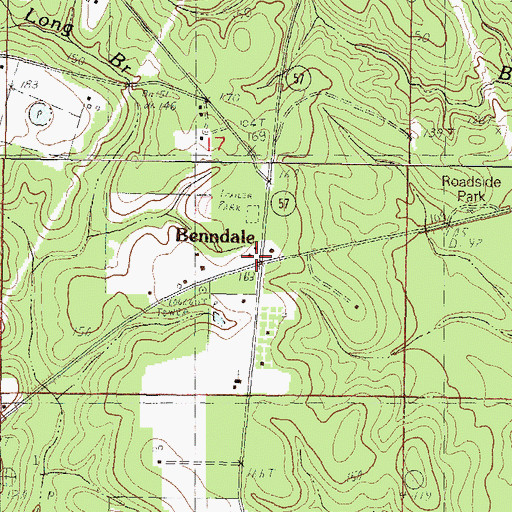 Topographic Map of Benndale, MS