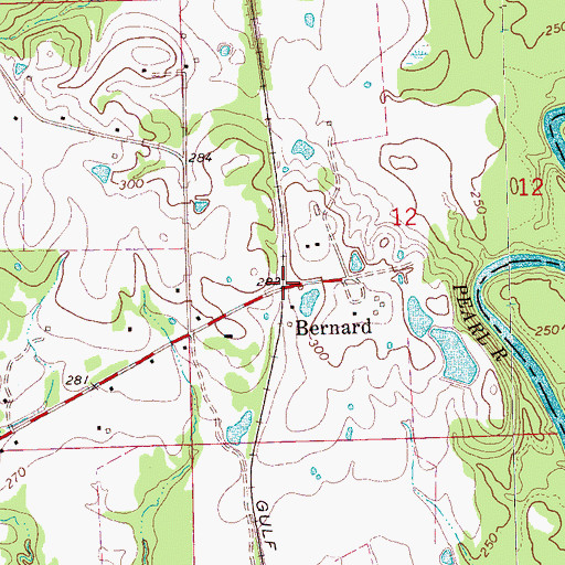 Topographic Map of Bernard, MS