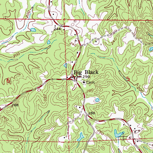 Topographic Map of Big Black, MS