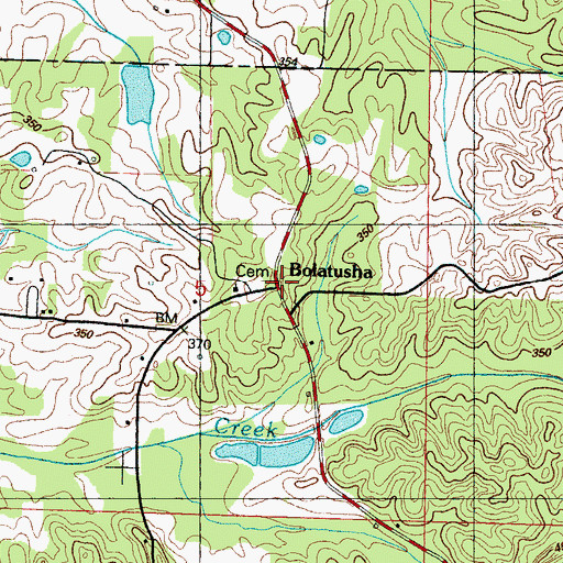 Topographic Map of Bolatusha, MS
