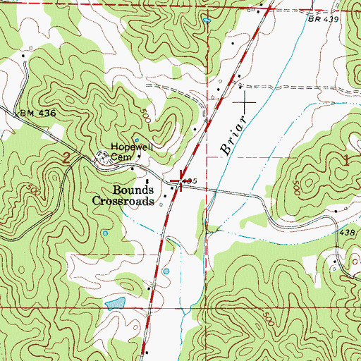 Topographic Map of Bounds Crossroads, MS