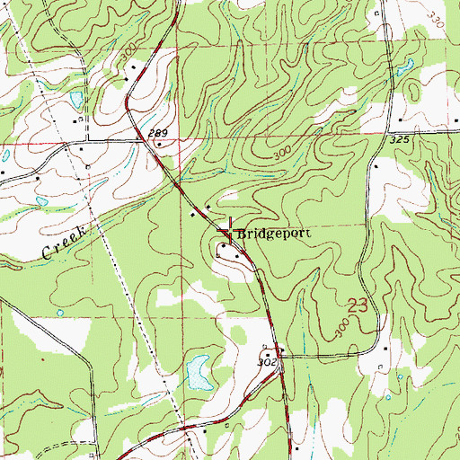 Topographic Map of Bridgeport, MS