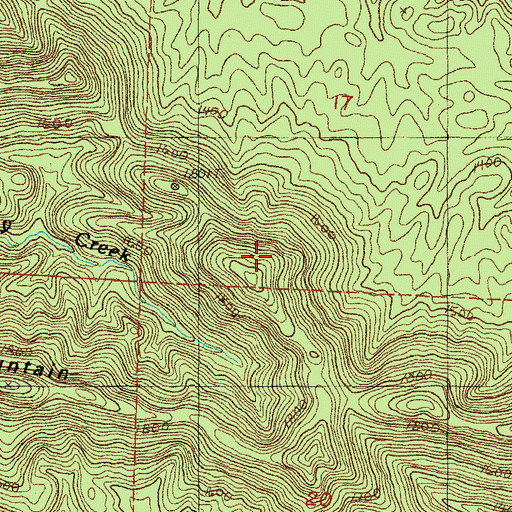 Topographic Map of Polk County, AR