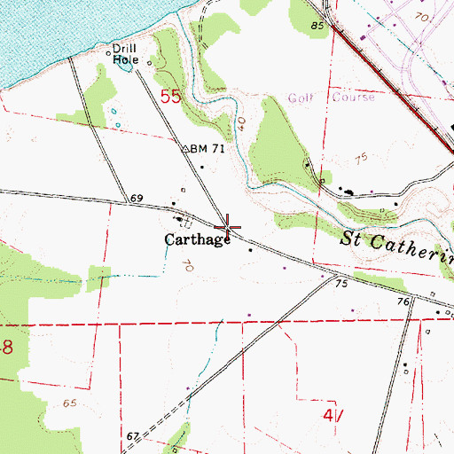 Topographic Map of Carthage, MS