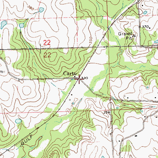 Topographic Map of Carto, MS