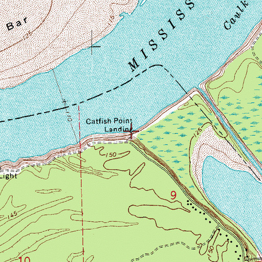 Topographic Map of Catfish Point Landing, MS