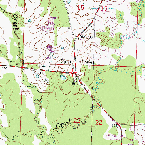 Topographic Map of Cato, MS