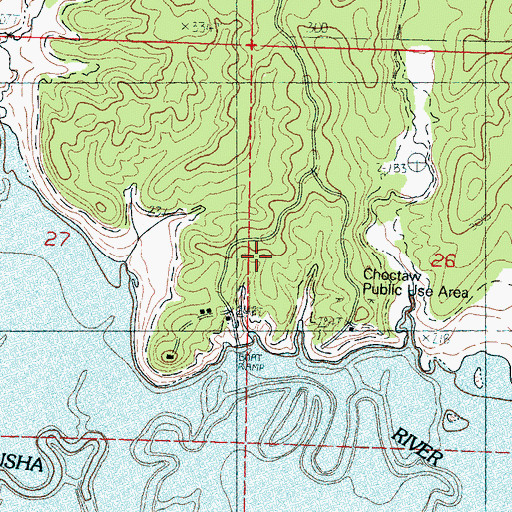 Topographic Map of Choctaw, MS
