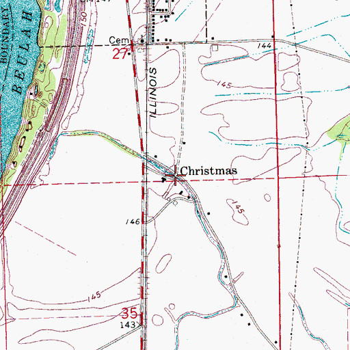 Topographic Map of Christmas, MS