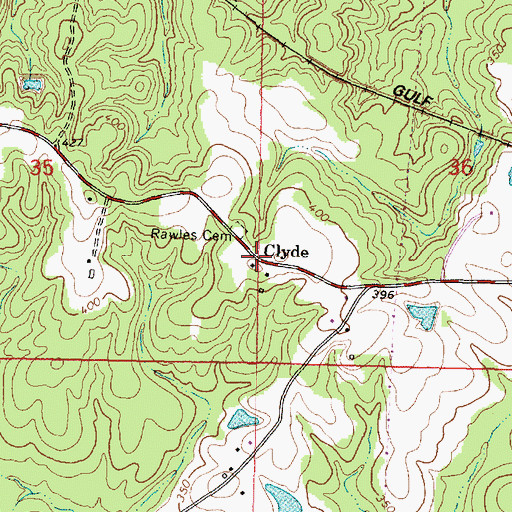 Topographic Map of Clyde, MS