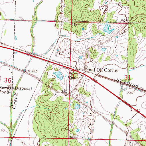 Topographic Map of Coal Oil Corner, MS