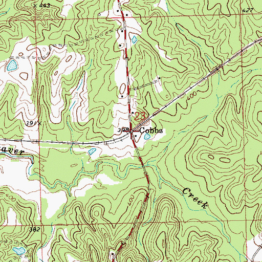 Topographic Map of Cobbs, MS