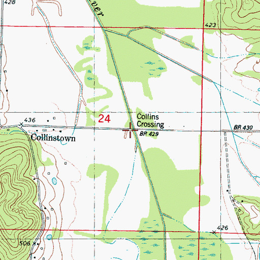 Topographic Map of Collins Crossing, MS
