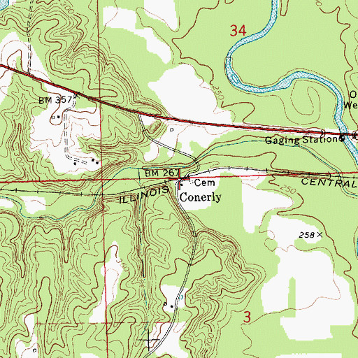 Topographic Map of Conerly, MS
