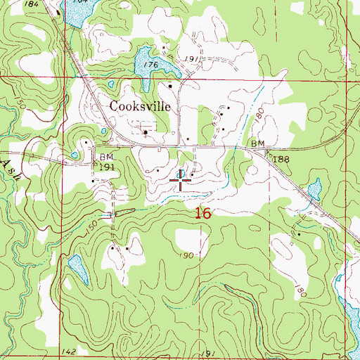 Topographic Map of Cooksville, MS