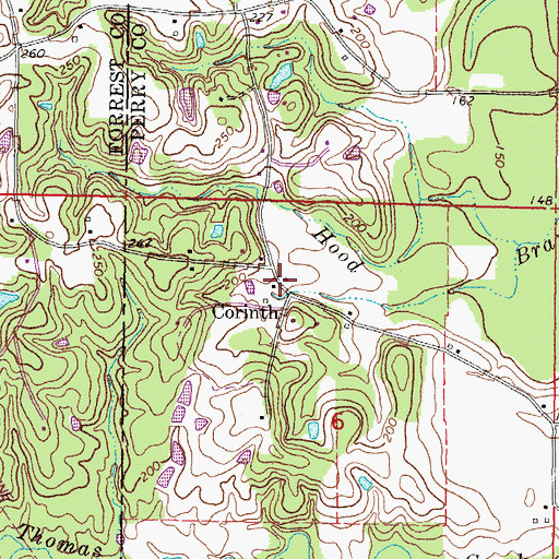 Topographic Map of Corinth, MS