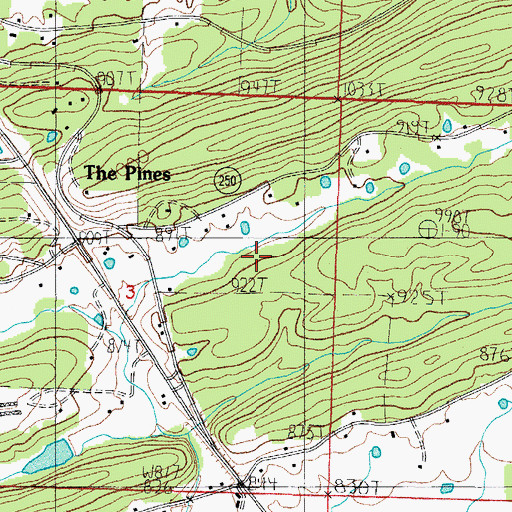 Topographic Map of Scott County, AR