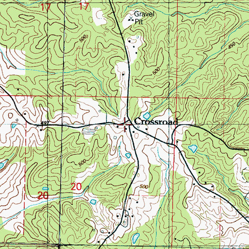Topographic Map of Crossroad, MS