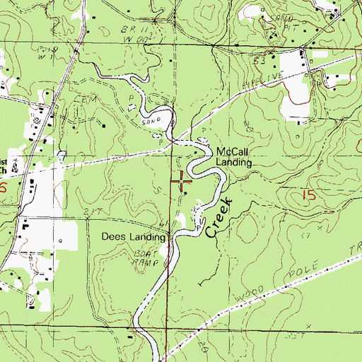 Topographic Map of Dees Landing, MS