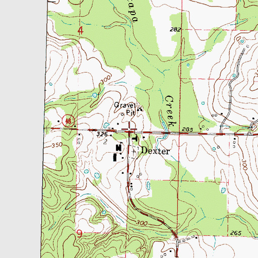 Topographic Map of Dexter, MS