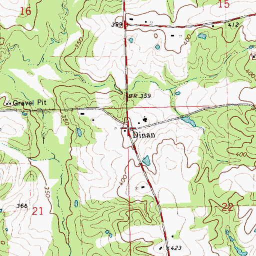 Topographic Map of Dinan, MS