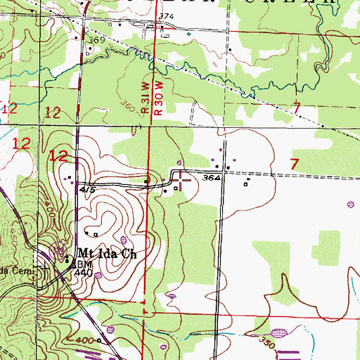 Topographic Map of Sevier County, AR