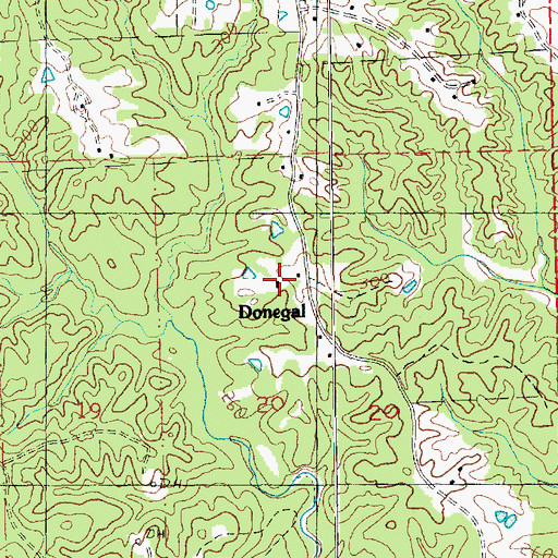 Topographic Map of Donegal, MS