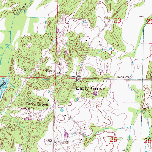 Topographic Map of Early Grove, MS