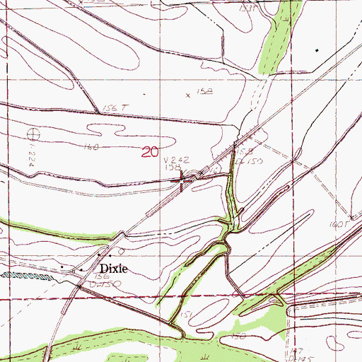 Topographic Map of Eldridge, MS