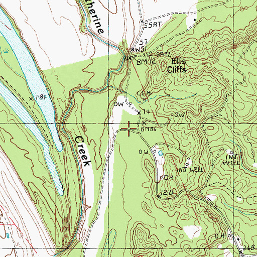 Topographic Map of Ellis Cliffs, MS