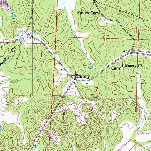 Topographic Map of Emory, MS