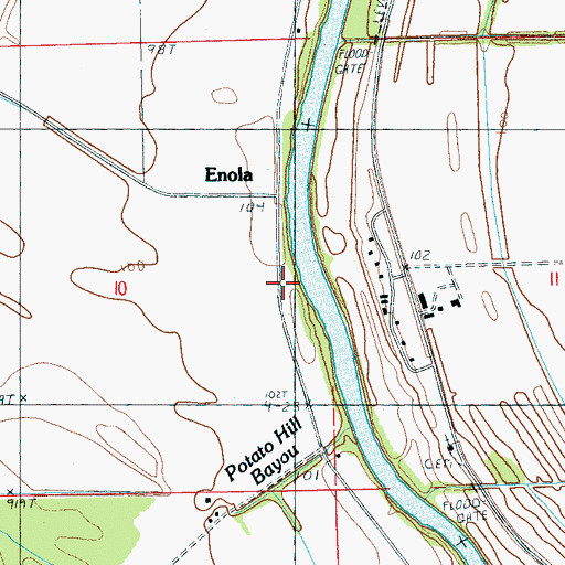 Topographic Map of Enola Landing, MS