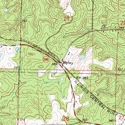 Topographic Map of Epley, MS