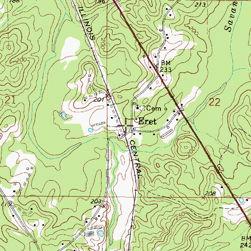 Topographic Map of Eret, MS