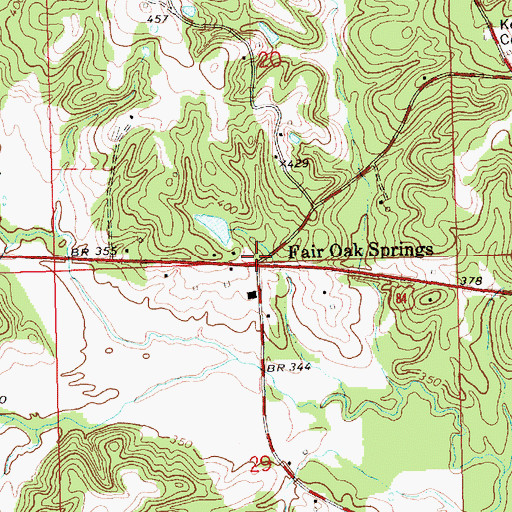 Topographic Map of Fair Oak Springs, MS