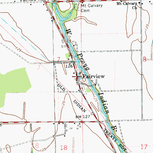Topographic Map of Fairview, MS